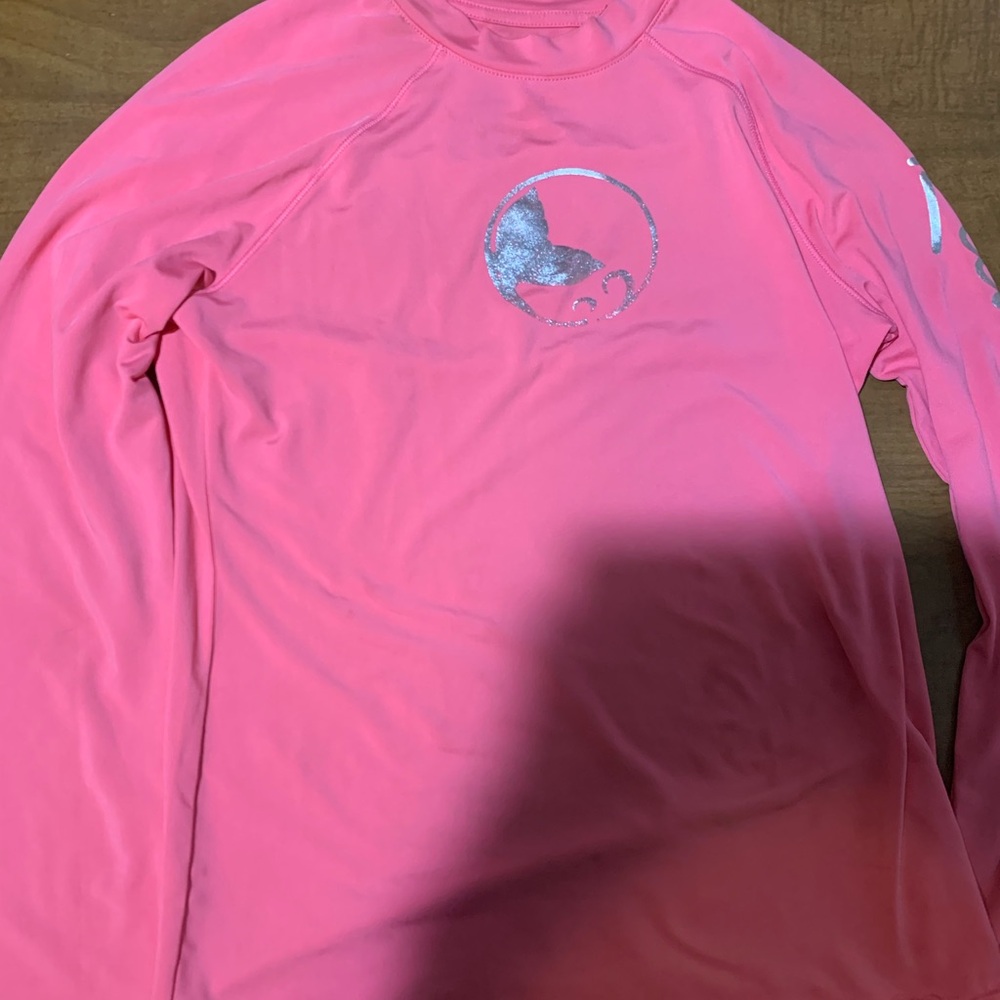 Pink And Blue Long Sleeve Bathing Suit Sun Cover